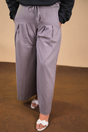 Ash Pleat Wide-Leg Pant